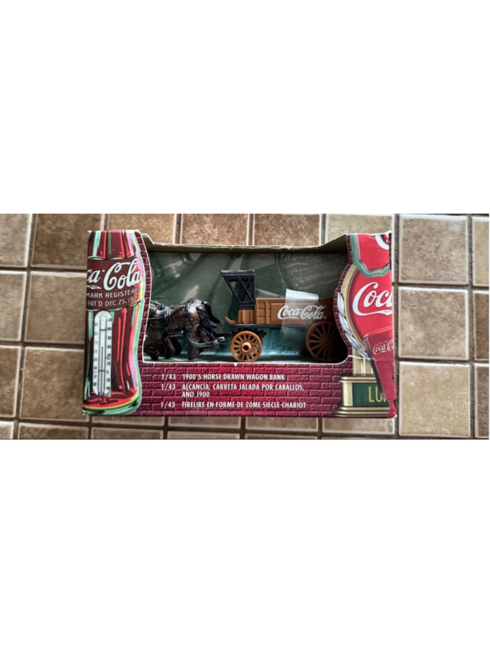 Coca-Cola Brown Red 1900's Horse Drawn Wagon Bank One Size